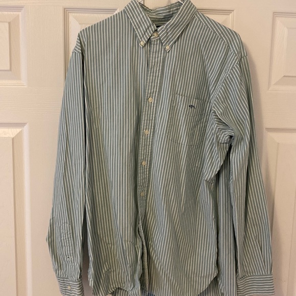 Green striped Ralph Lauren shirt - Picture 1 of 5